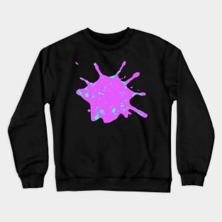 Neon Pink and Green Paint Splatter Crewneck Sweatshirt